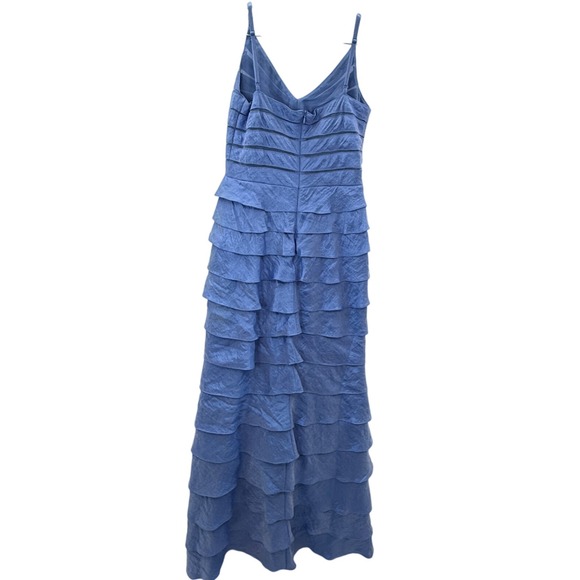 Adrianna Papell Occasions Dress Size 6 Blue‎ Tiered Maxi Formal Evening Gown - Picture 2 of 13